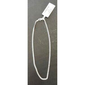 NEW MSRP $50 Flat Cuban 925 Sterling Silver Chain Necklace 10" Made In Italy Ele